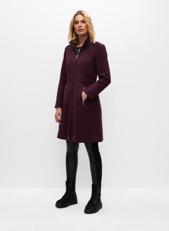Tricotine Tech Structured Coat, Maroon