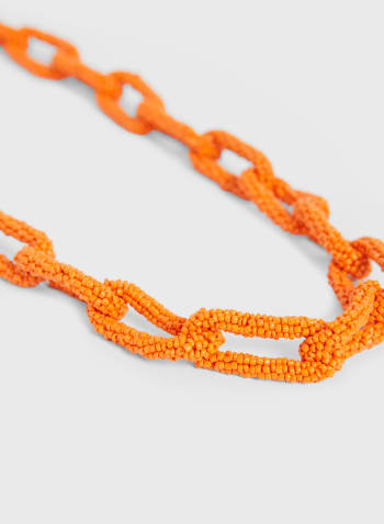 Collier à larges anneaux en perles de rocaille, Orange