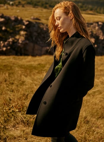 Mallia - Wool & Cashmere Blend Coat, Black