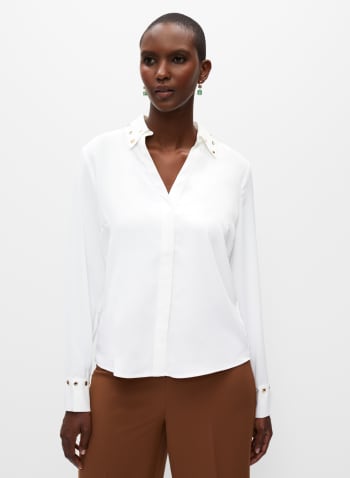 Stud Detail Blouse, Off White