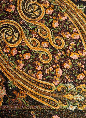 Foulard carré à motif floral , Noir