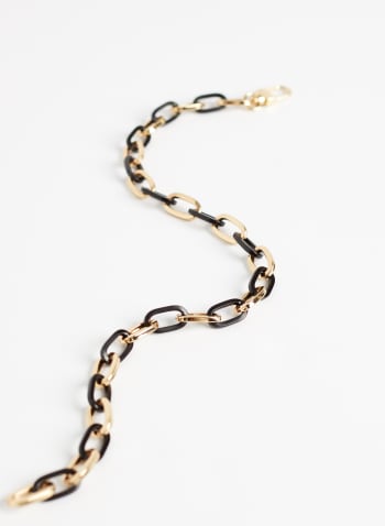 Two-Tone Oval Chain Necklace, Black