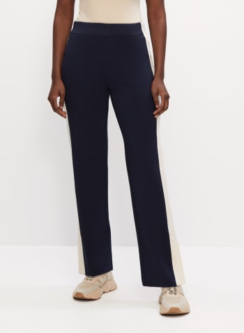 Contrasting Band Trousers, Blue
