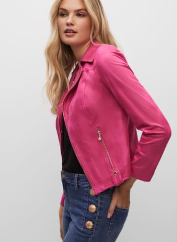 Vex - Notched Collar Jacket, Pink