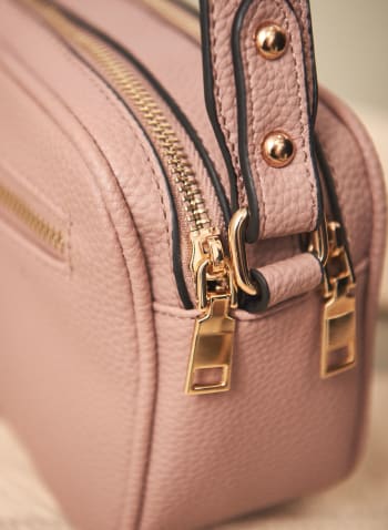 Double Zip Crossbody Bag, Pink