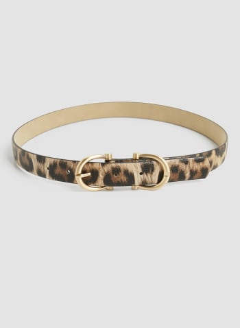 Leopard Print Belt, Black Pattern