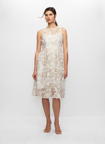 Adrianna Papell - Floral Lace Dress, Ivory