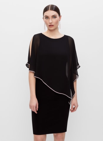 Joseph Ribkoff - Asymmetric Poncho Dress, Black