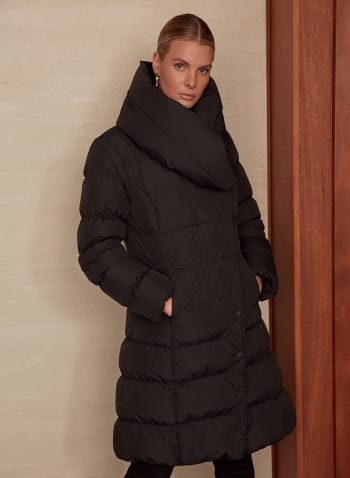 Manteau en duvet asymétrique, Noir