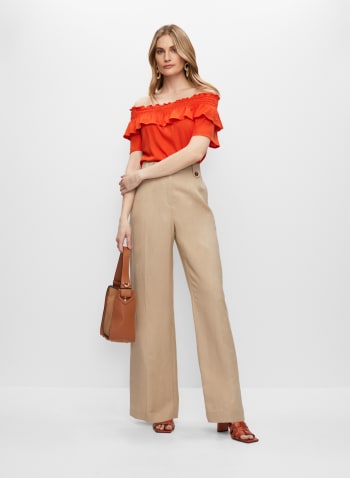 Off-the-Shoulder Ruffle Blouse, Aperol