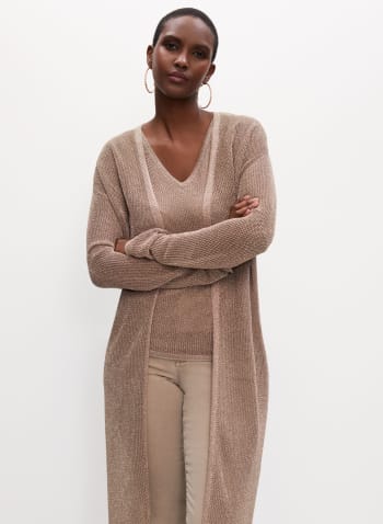 Open Front Cardigan, Straw