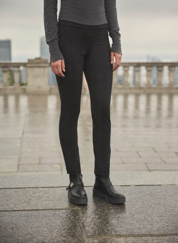 Pantalon Madison à motif de carreaux, Motif noir