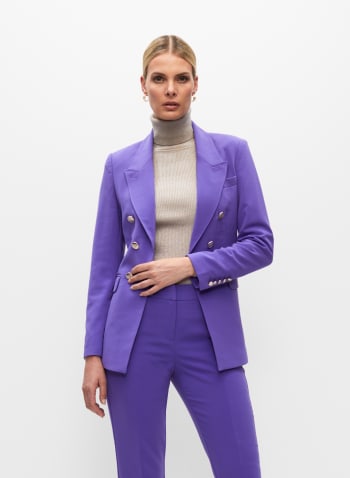 Six-Button Bi-Stretch Blazer, Purple