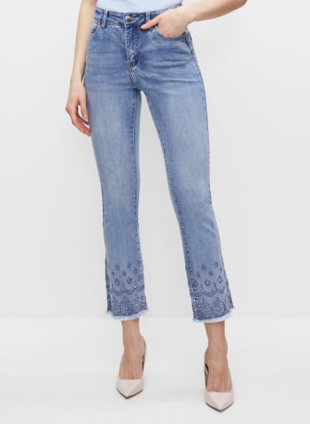 Frank Lyman - Embroidery Detail Jeans, Chambray Blue