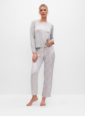 Snakeskin Print Pyjama Set, Grey