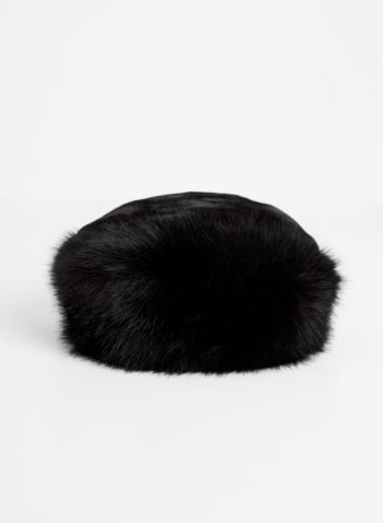 Faux Fur Hat, Black