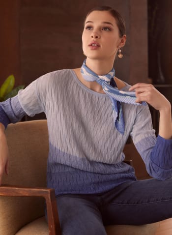 Long Sleeve Gradient Sweater, Blue