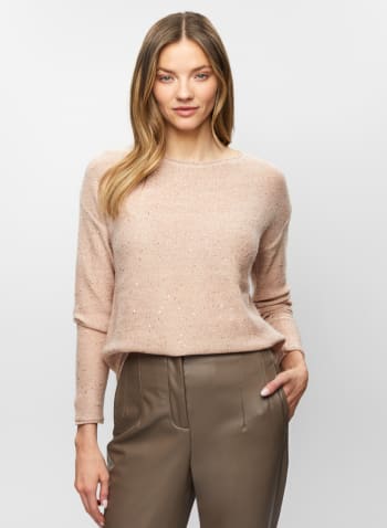 Sequin Detail Sweater, Misty Rose