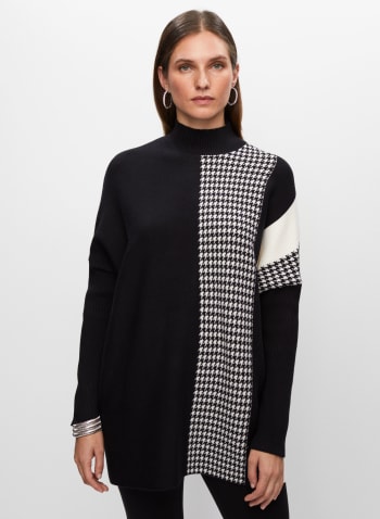 Frank Lyman - Houndstooth Motif Sweater, Black Pattern