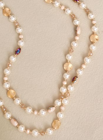 Collier de perles à deux rangées, Blanc perle