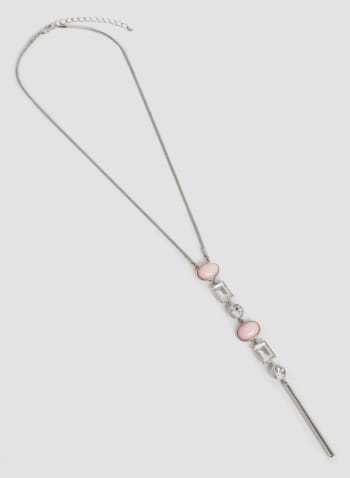 Faceted Stone Necklace, Pink