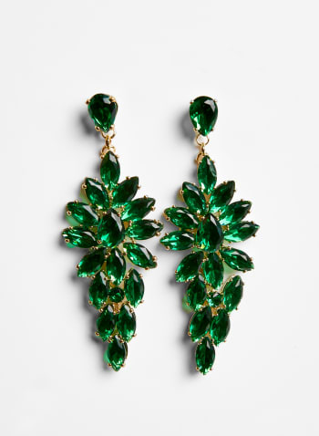 Boucles d'oreilles chandelier en cristal, Vert