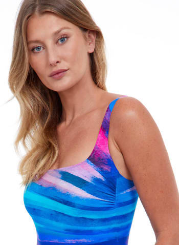 Gottex - Multicolour Stripe Print Swimsuit, Multicolour