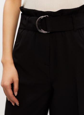 Belt Detail Culotte Pants, Black