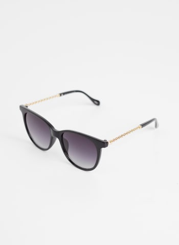 Chain Link Detail Sunglasses, Black