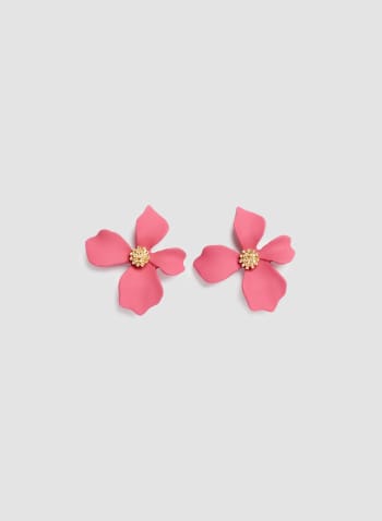 Flower Stud Earrings, Pink