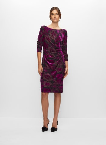 Adrianna Papell - Floral Shimmer Dress, Black Pattern