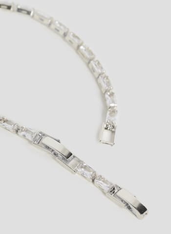 Crystal Chain Bracelet, Silver