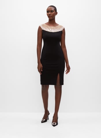 Adrianna Papell - Pearl Detail Dress, Black