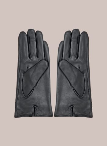 Studded Leather Gloves, Black