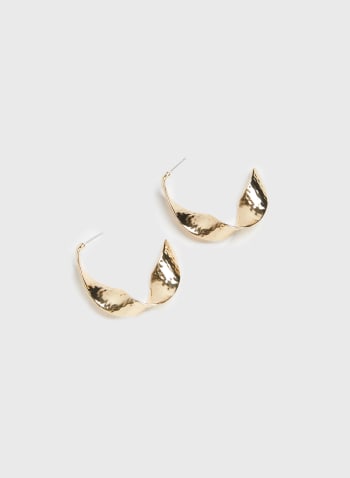 Twist Open Hoop Earrings, Gold