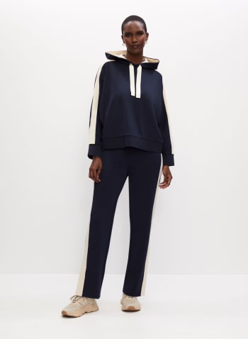 Contrasting Band Trousers, Blue
