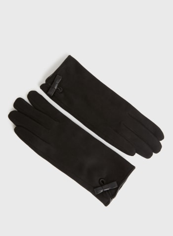Bow Detail Gloves, Black