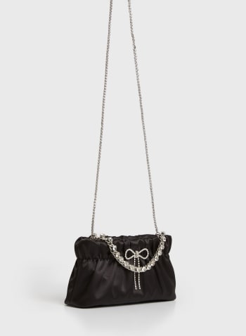 Crystal Bow Evening Bag, Black