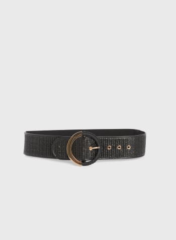 Gold Metallic Detail Belt, Black
