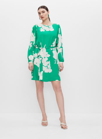 Floral Print Dress, Green Pattern