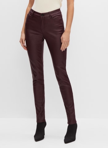 Slim Leg Coated Jeans, Red