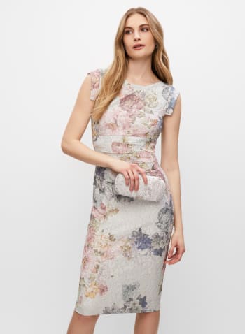 Adrianna Papell - Floral Sheath Dress, Blueberry