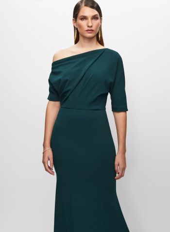 Asymmetric One-Shoulder Gown, Forest Night
