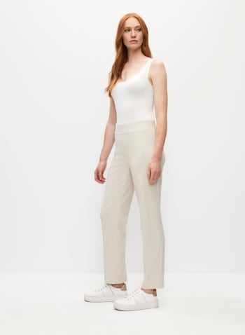High Rise Pull-On Pants, Off White