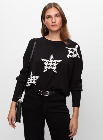 Frank Lyman - Printed Pullover Sweater, Black & White