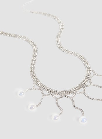 Pearl-Fringed Crystal Necklace, Pearl