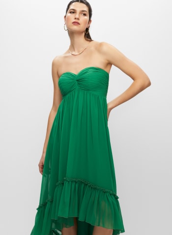 Asymmetric Bustier Dress, Verde 