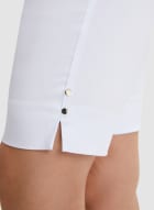 Rivet Detail Pull-on Shorts, White