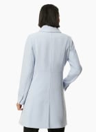 Button Front Tricotine Trench Coat, Stream Blue