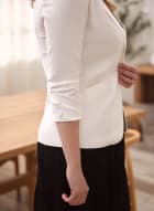 One-Button Linen Jacket, White